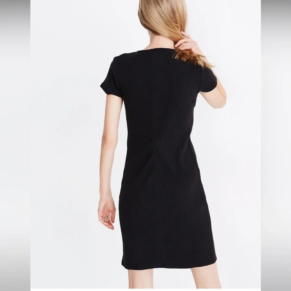 Button-Front Ribbed Mini Dress - Picture 2 of 4